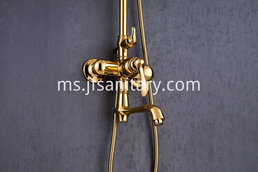 Bathroom Rain Shower Set Hand Shower Gold